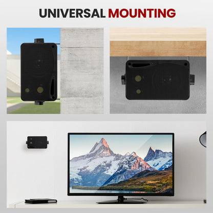 3-Way Indoor Outdoor Speakers 200W 3.5" Wall Mount Home Theater