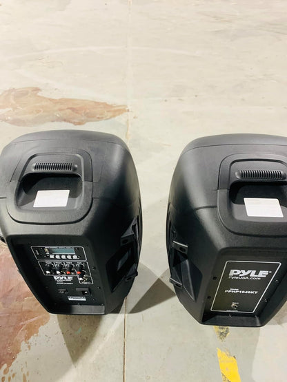 Wireless PA System 1000W Bluetooth Dual 10" Speakers w/ Stands & Mic