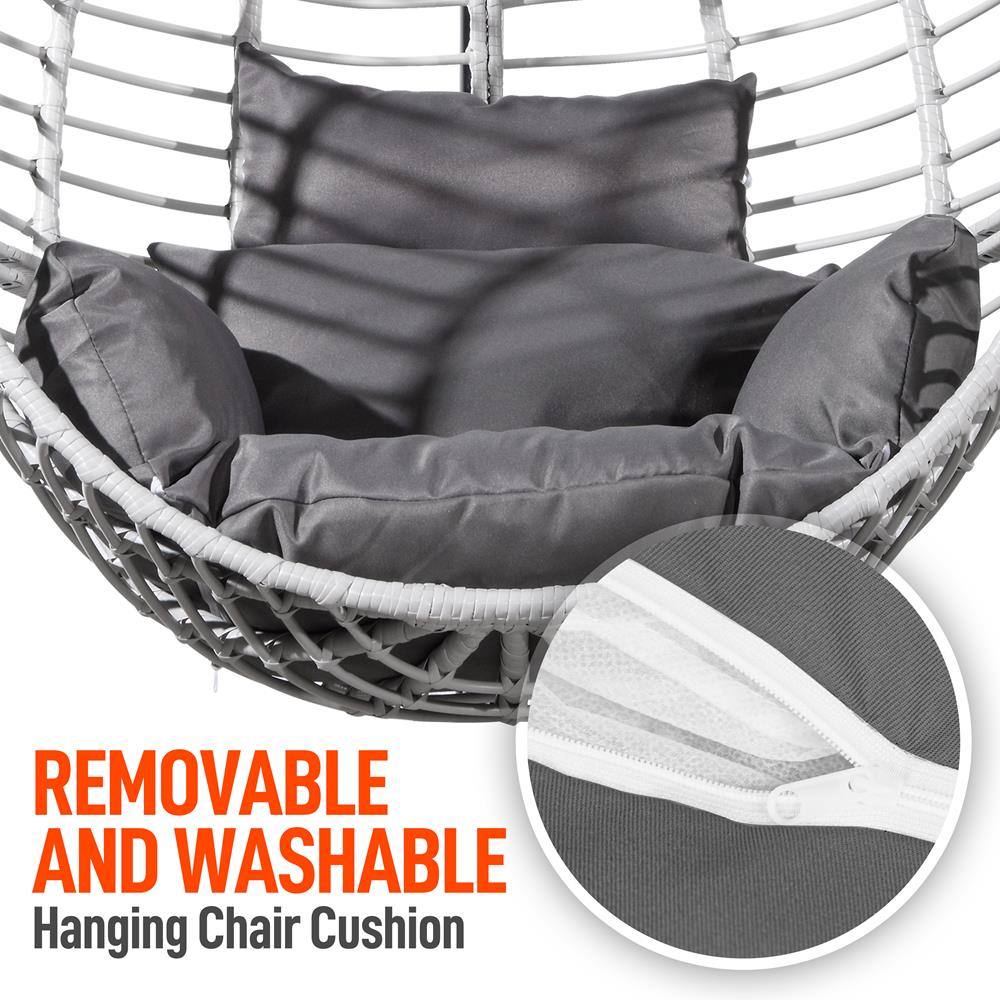product image number 4 for SereneLife Wicker Egg Chair Cushion