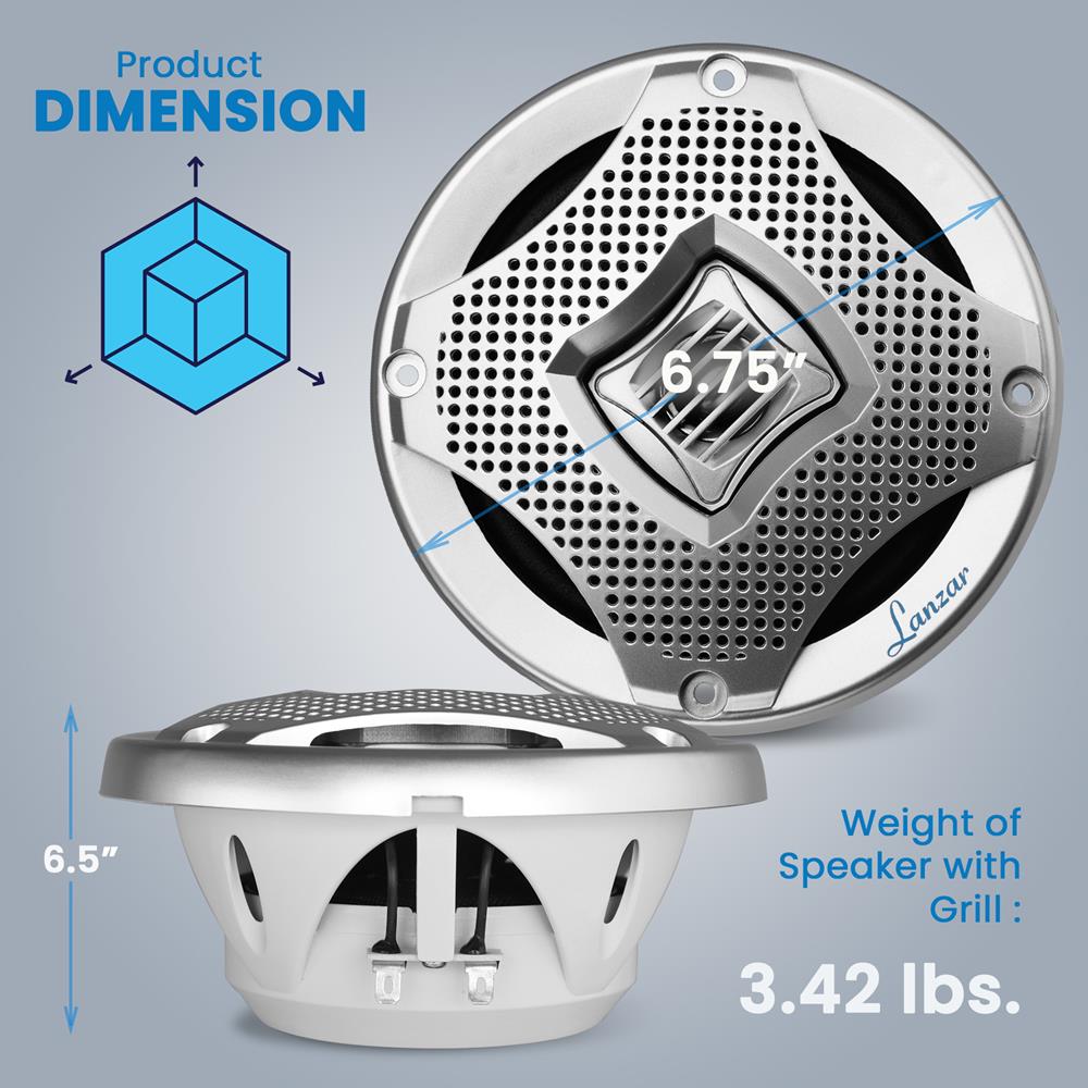 product image number 3 for Lanzar 400 Watts 5.25"2-Way Marine Speakers