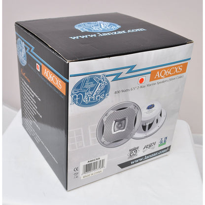 6.5" Marine Speakers 400W Water Resistant Stereo System Silver