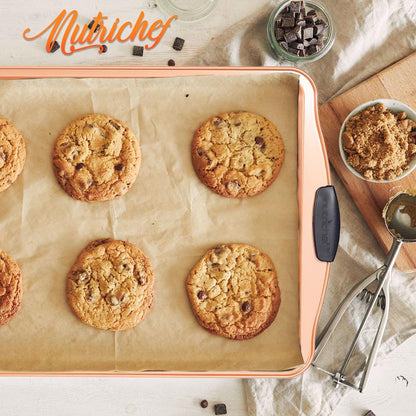 Large Nonstick Cookie Sheet, Easy Clean Carbon Steel, Copper