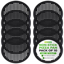 Nonstick 13" Pizza Pan Set of 10, Easy Clean Carbon Steel, Gray
