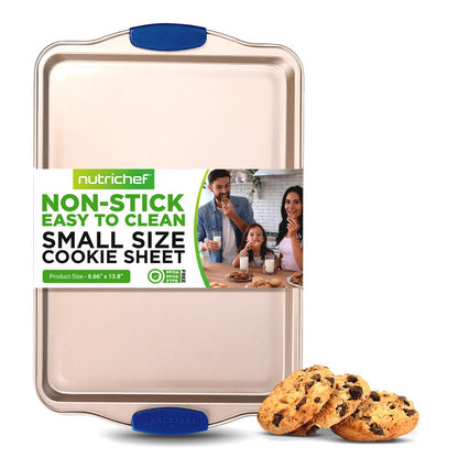 Nonstick Cookie Sheet, Easy Release, Carbon Steel, Blue Handles