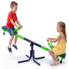 Hurtle Dual Seat Seesaw With Handles For Kids Ages 3–8, Stable No-Wobble Design, Safe Rounded Edges, Indoor & Outdoor Use (Blue And Green) HU2SS