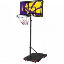 Hurtle 7-Foot Basketball Hoop - Height Adjustable Portable Junior Basketball Goal System For Kids And Teens, Indoor/Outdoor Driveway Hoop With Sturdy Base, Shatterproof Backboard, And Easy-Move Wheels (Blue/Yellow) HUBSKBHP7BLYL