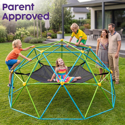 Hurtle 10Ft Geometric Climbing Dome For Kids 3+, Holds Up To 4–5 Children, With Rounded Safe Edges, Easy-Grip Handles, And Quick Setup For Indoor And Outdoor Use (Blue And Green)