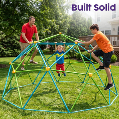 Hurtle 10Ft Geometric Climbing Dome For Kids 3+, Holds Up To 4–5 Children, With Rounded Safe Edges, Easy-Grip Handles, And Quick Setup For Indoor And Outdoor Use (Blue And Green)