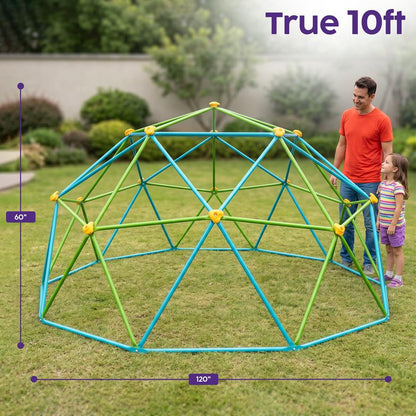 Hurtle 10Ft Geometric Climbing Dome For Kids 3+, Holds Up To 4–5 Children, With Rounded Safe Edges, Easy-Grip Handles, And Quick Setup For Indoor And Outdoor Use (Blue And Green)