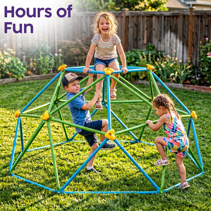 Hurtle 6Ft Geometric Climbing Dome For Kids 3+, Holds Up To 4–5 Children, With Rounded Safe Edges, Easy-Grip Handles, And Quick Setup For Indoor And Outdoor Use (Blue And Green)