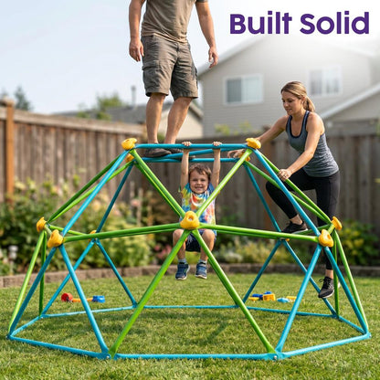 Hurtle 6Ft Geometric Climbing Dome For Kids 3+, Holds Up To 4–5 Children, With Rounded Safe Edges, Easy-Grip Handles, And Quick Setup For Indoor And Outdoor Use (Blue And Green)