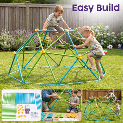 Hurtle 6Ft Geometric Climbing Dome For Kids 3+, Holds Up To 4–5 Children, With Rounded Safe Edges, Easy-Grip Handles, And Quick Setup For Indoor And Outdoor Use (Blue And Green)
