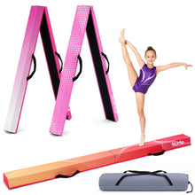 Hurtle 8’ Foldable Balance Beam For Kids – Durable Foam Construction With Non-Slip Bottom, And Storage Bag, Ideal For Home And Gym Use (Peach) HUFBB8PH