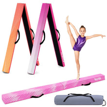 Hurtle 8’ Foldable Balance Beam For Kids – Durable Foam Construction With Non-Slip Bottom, And Storage Bag, Ideal For Home And Gym Use (Pink) HUFBB8PK