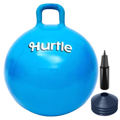 Hurtle 20" Marble Hopper Ball With Handles, Air Pump & Cones – Indoor/Outdoor Active Play For Kids (Navy Blue)