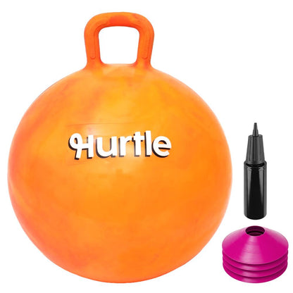 Hurtle 20" Marble Hopper Ball With Handles, Air Pump & Cones – Indoor/Outdoor Active Play For Kids (Pink)