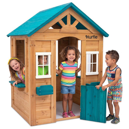 Hurtle Wooden Playhouse With Spacious Design, Safe And Durable Construction For Outdoor Fun, Perfect For Kids