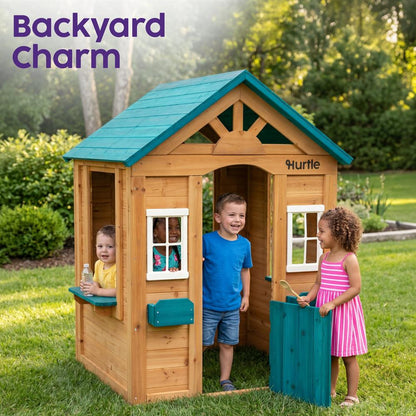 Hurtle Wooden Playhouse With Spacious Design, Safe And Durable Construction For Outdoor Fun, Perfect For Kids