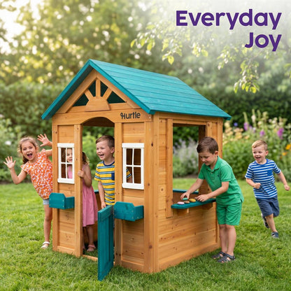 Hurtle Wooden Playhouse With Spacious Design, Safe And Durable Construction For Outdoor Fun, Perfect For Kids