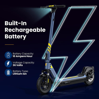 Electric Scooter Long-Range 10" Pneumatic Tire Foldable for Adults