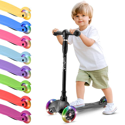 Kids Mini Kickboard Scooter, Adjustable Height, LED Wheels, Ages 2-5