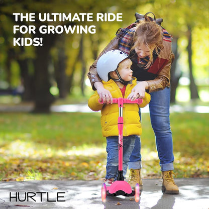 Lightweight And Adjustable Mini Kickboard  Scooter With Led Light Wheel For Kids (Watermelon)