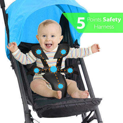 Portable Folding Baby Stroller, Lightweight Aluminum, Blue