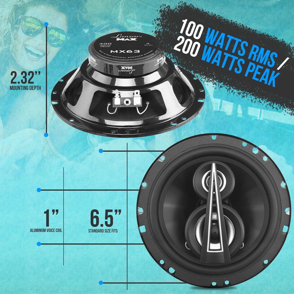 product image number 2 for Lanzar Lanzar Max 6.5" Triaxial