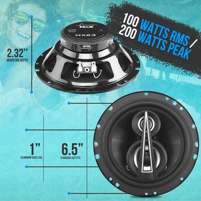 product image number 2 for Lanzar Lanzar Max 6.5" Triaxial