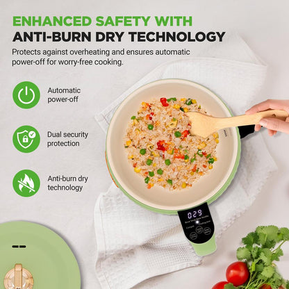 Portable Rice Cooker, Rapid Cooking, Non-Stick Ceramic, Green