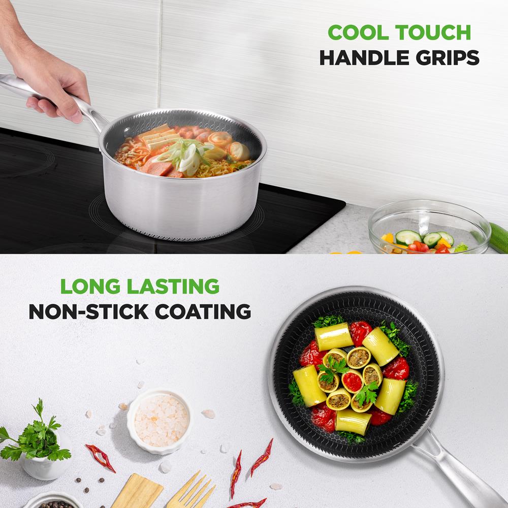 product image number 4 for NutriChef Stainless Steel Sauce Pot With Lid
