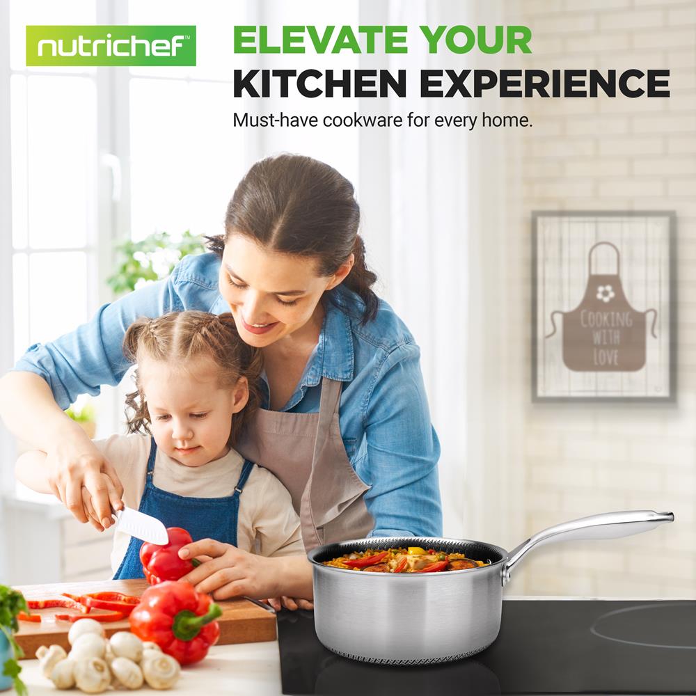 product image number 7 for NutriChef Stainless Steel Sauce Pot With Lid
