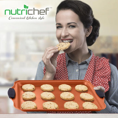 5-Piece Non-Stick Baking Pan Set, Stackable Carbon Steel, Easy Clean