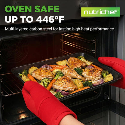 Stackable Non-Stick Bakeware Set, Easy Release Carbon Steel, Black