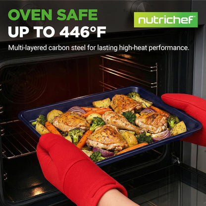 6-Piece Nonstick Bakeware Set - Easy Clean Carbon Steel, Dishwasher Safe