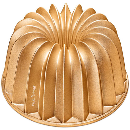 9" Cake Pan - Uniform Baking, Nonstick Cast Aluminum, Gold
