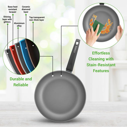 12-Piece Nonstick Cookware Set, Even Heat, Red, PFOA/PFOS-Free