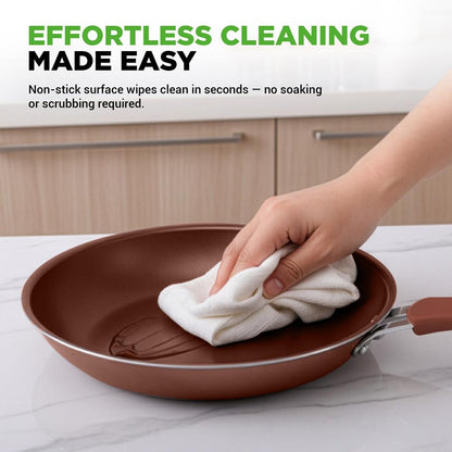 20-Piece Non-Stick Cookware Set, Even Heat, Cool-Touch Handles, Brown