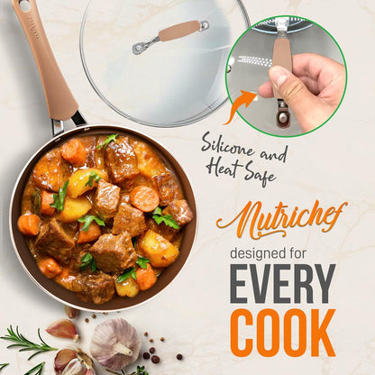 20-Piece Nonstick Cookware Set - Even Heat, PFOA/PFOS-Free, Tempered Glass