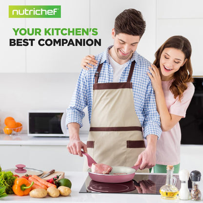 54-Piece Non-Stick Cookware Set, Even Heat Ceramic, Blush Pink