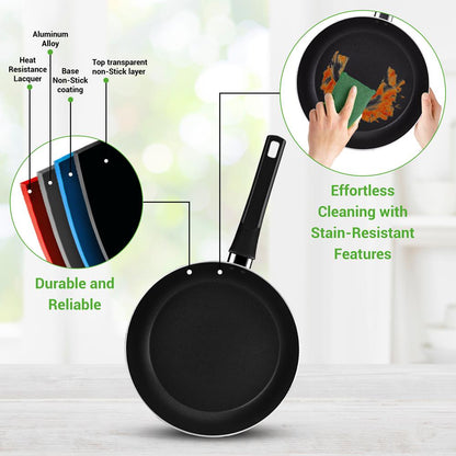 13-Piece Nonstick Cookware Set - Even Heat, Durable Coating, Glass Lids