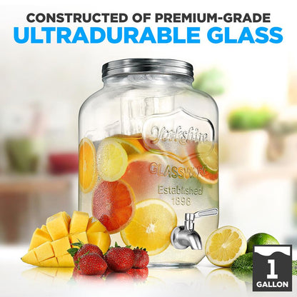 1-Gallon Glass Beverage Dispenser