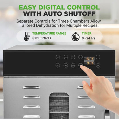 Commercial Food Dehydrator, 30 Trays, Digital Timer, Stainless Steel