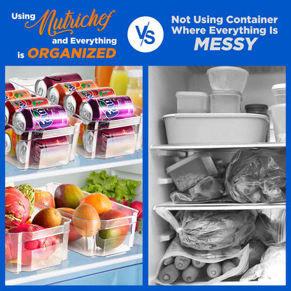 8-Piece Clear Fridge Organizer Set, BPA-Free, Shatter-Resistant Plastic