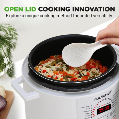 Electric Pressure Cooker 6QT Fast Cooking Digital Display White