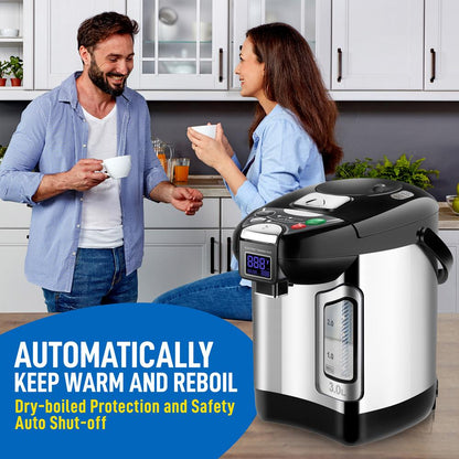 Digital Water Boiler 3L - Instant Heating, LCD Display, Stainless Steel