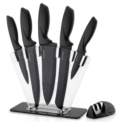 7-Piece Knife Set for Precision Cutting, Stainless Steel, Acrylic Stand