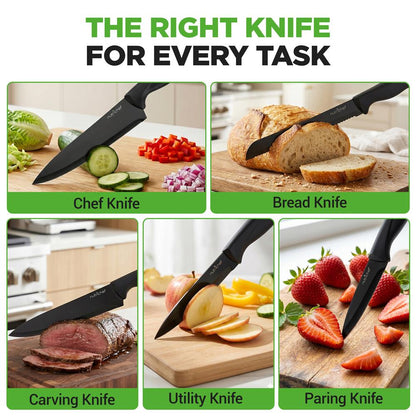 7-Piece Knife Set for Precision Cutting, Stainless Steel, Acrylic Stand