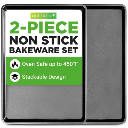 2-Piece XL Cookie Sheet Set, Nonstick Carbon Steel, Stackable
