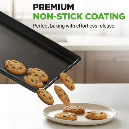 2-Piece XL Cookie Sheet Set, Nonstick Carbon Steel, Stackable
